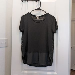 J. Crew Black Short Sleeve Top with Silky Back XS
